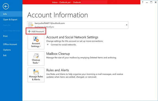 add hotmail account