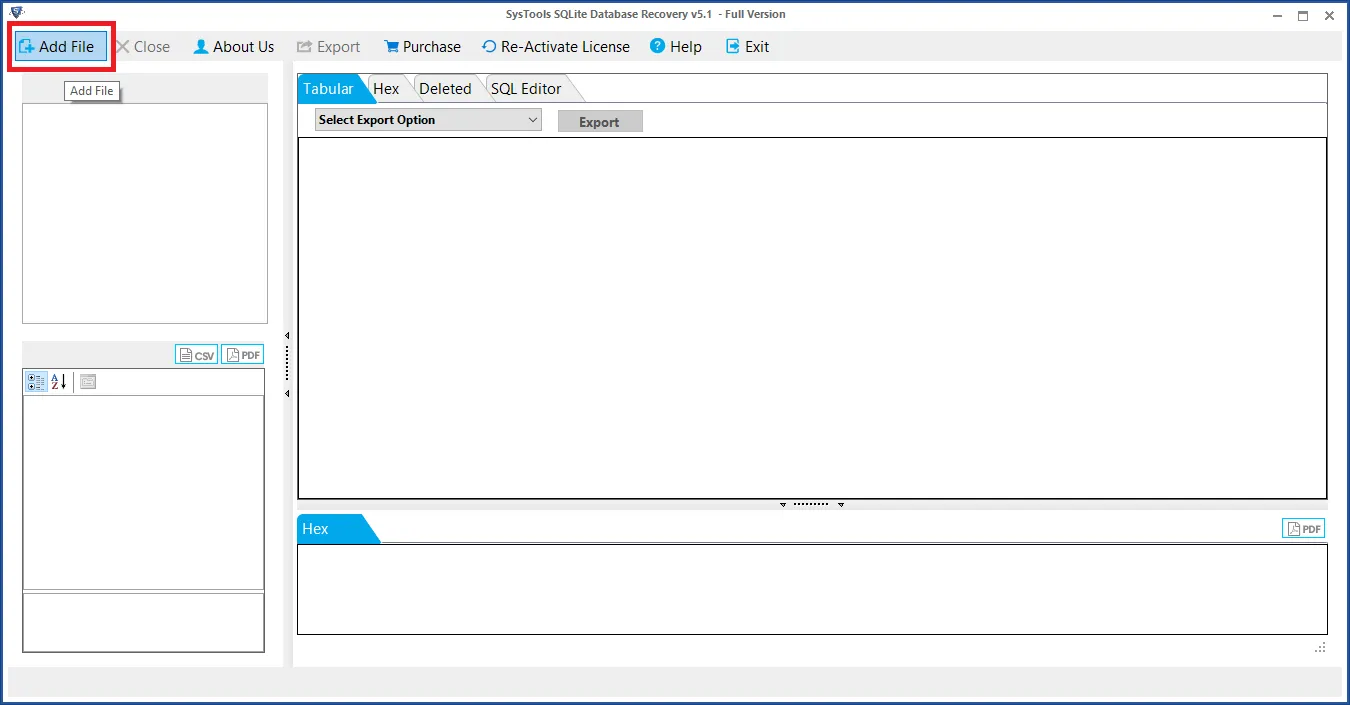 Run SQLite DB Repair Tool
