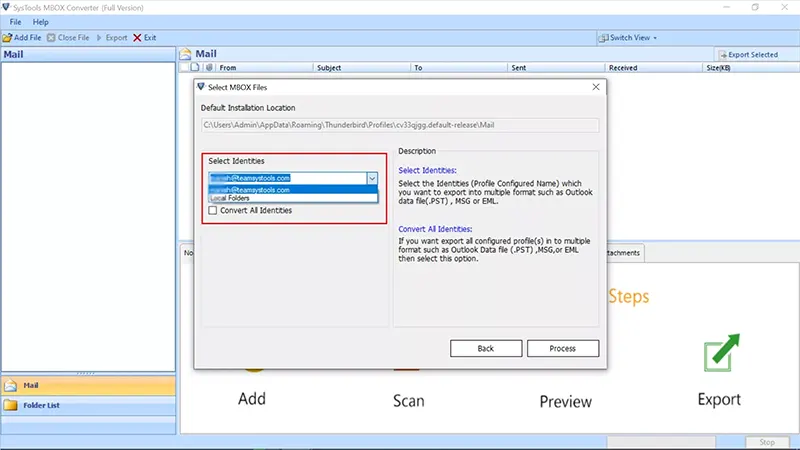 choose thunderbird profile