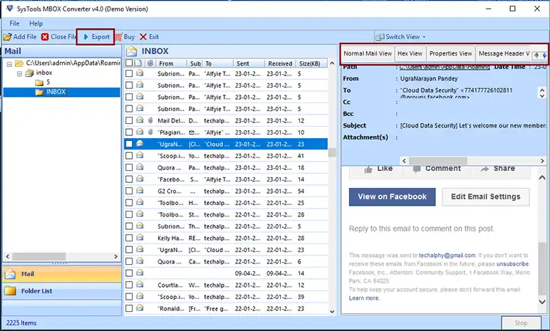preview Sylpheed emails and attachments