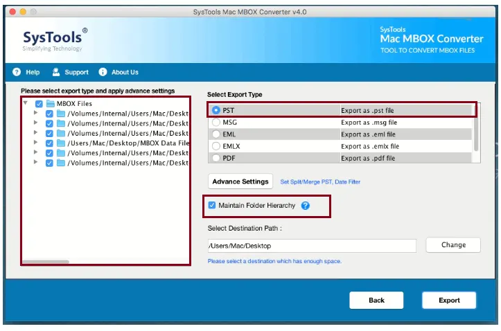 choose pst options