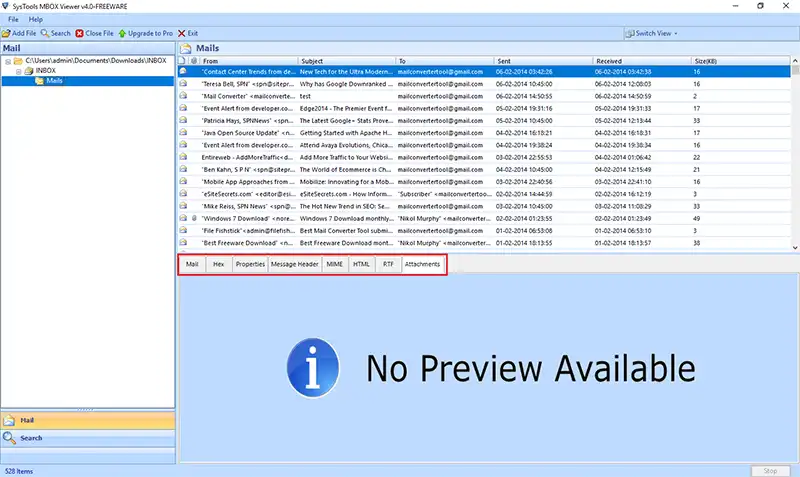 Open Google MBOX File