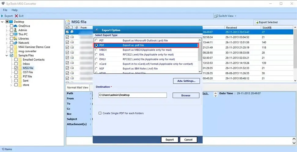 Free Convert MSG to PDF Format