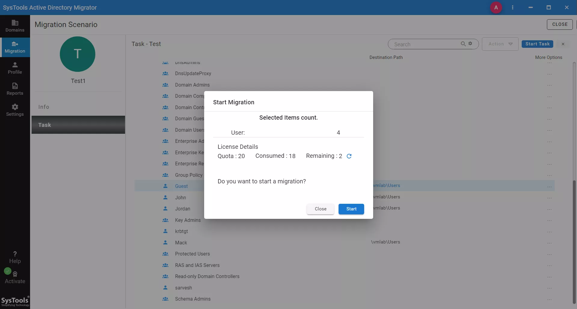 Start Migration