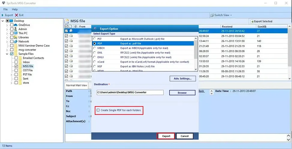 Save MSG Files to MBOX