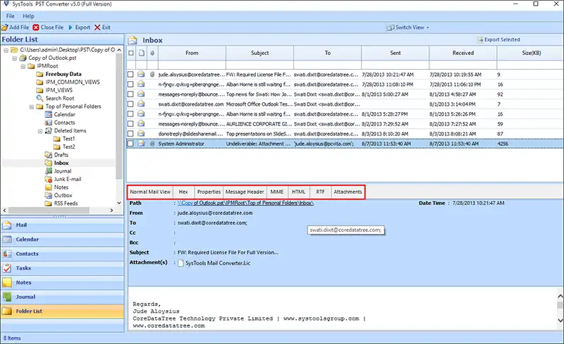 Export PST to MHT