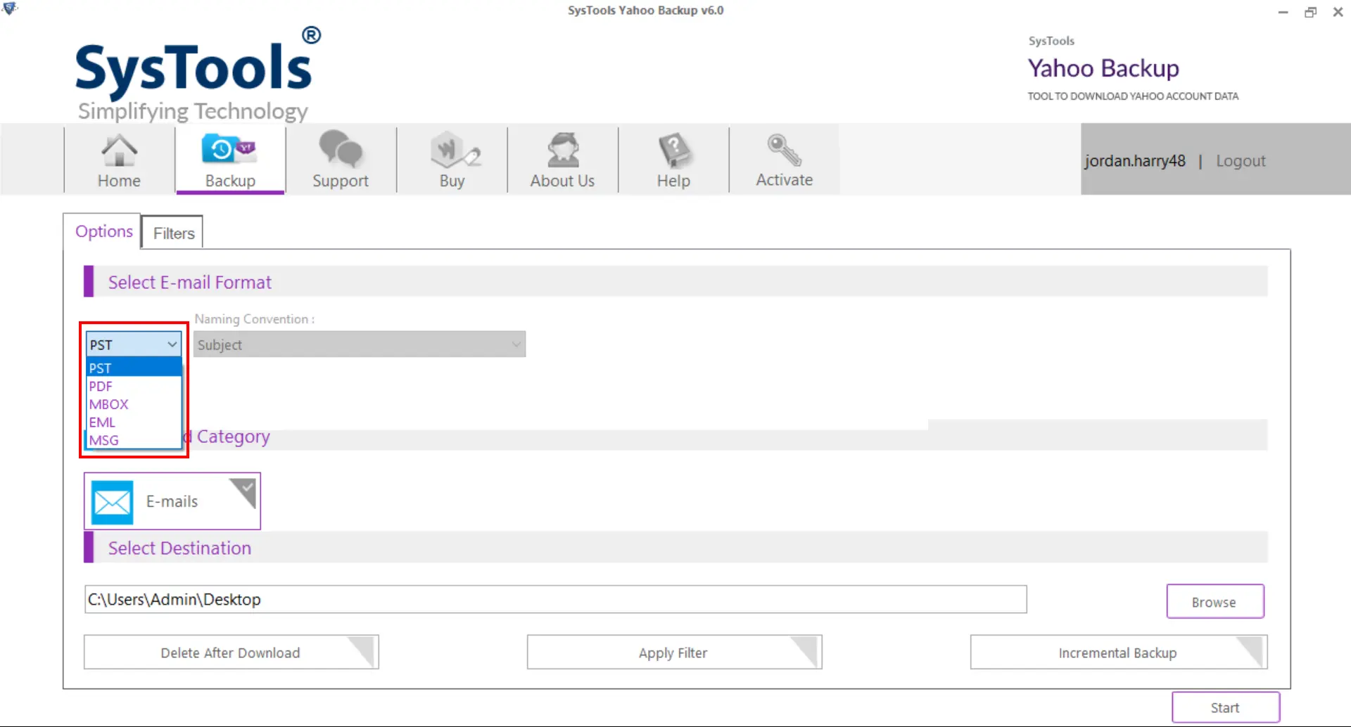 choose any file format