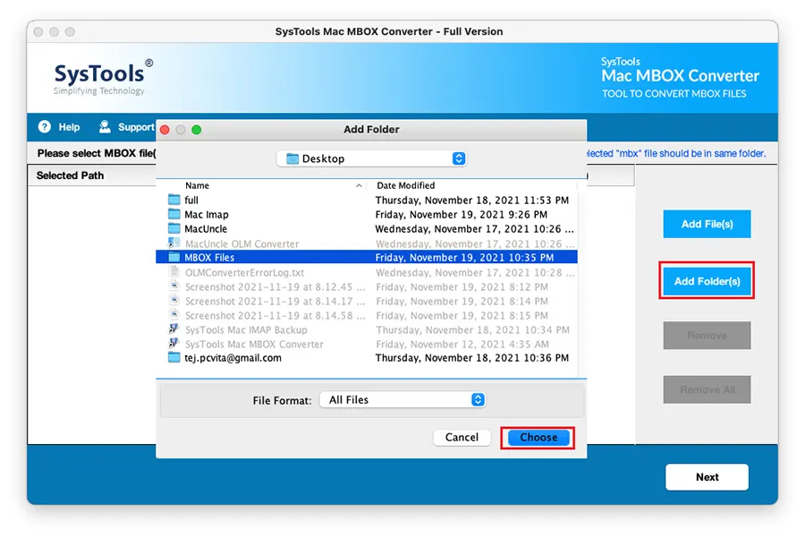 browse MBOX file