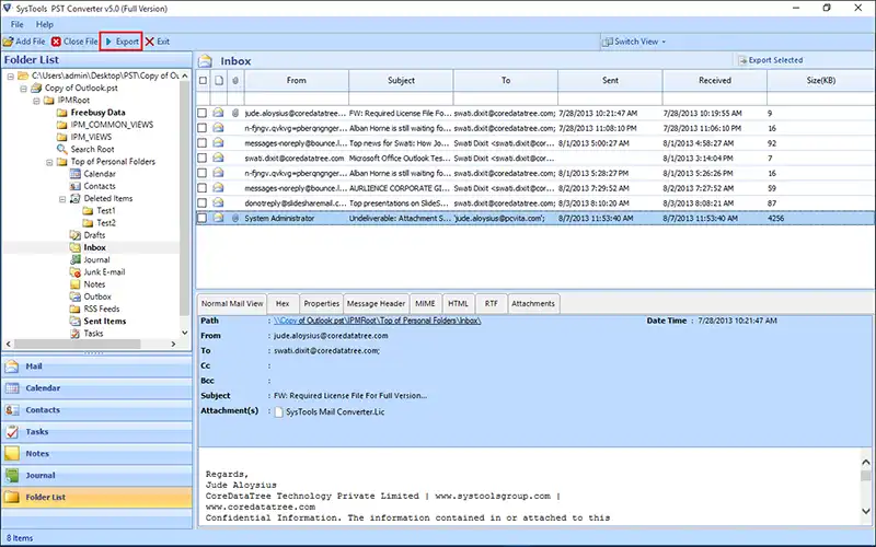 Select PST Files