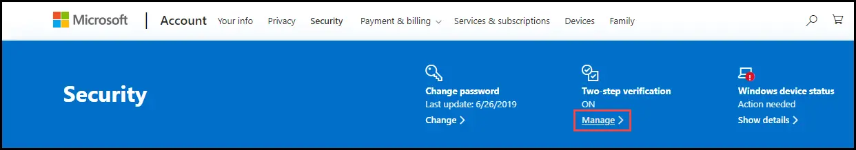 manage option select