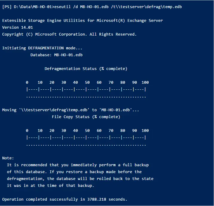 perform defragmentation