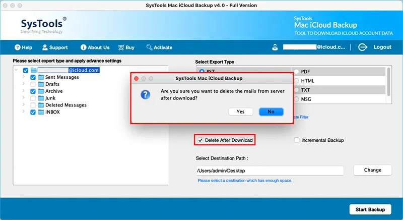 enable delete after downlaod option