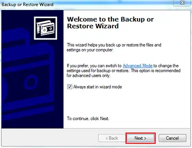 welcome wizard
