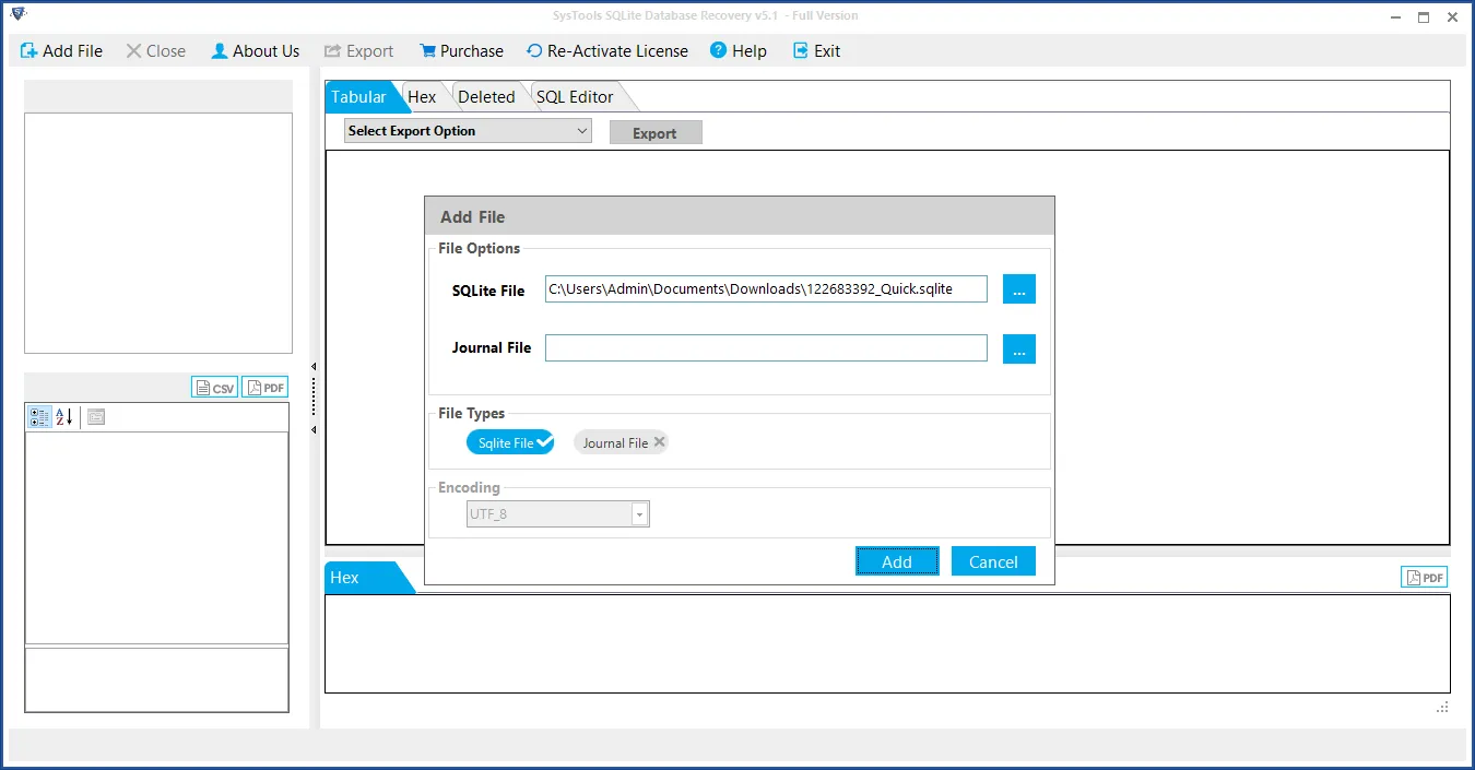 Add Database File