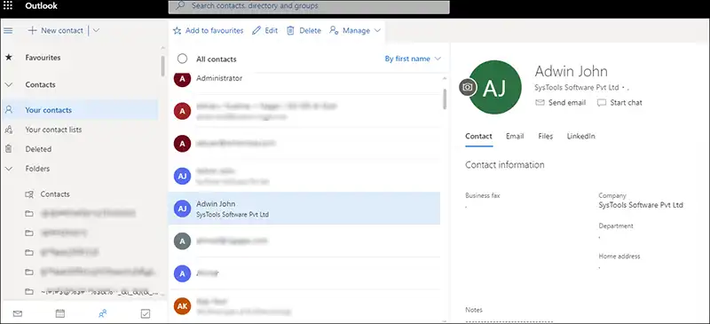 sync linkedin contacts office 365