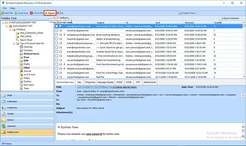 repair pst file