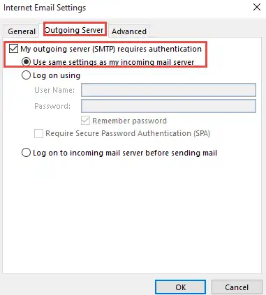 outgoing server