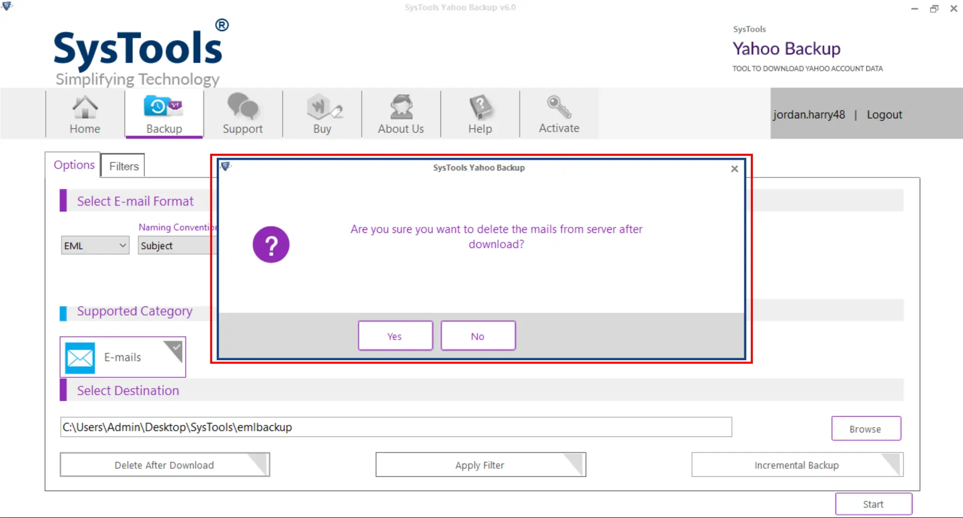 choose delete after download option