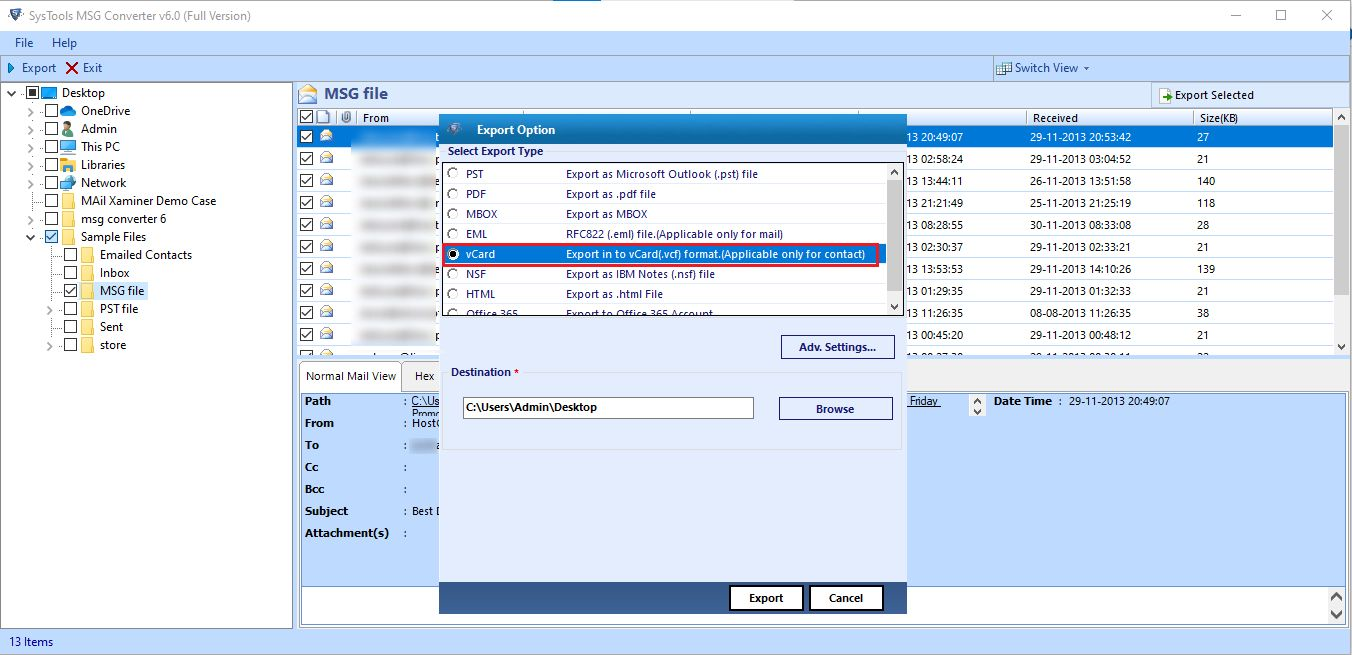 MSG file to vcf cpnversion