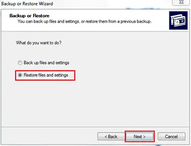restore files