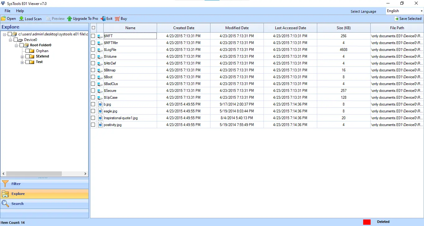 Open E01 File