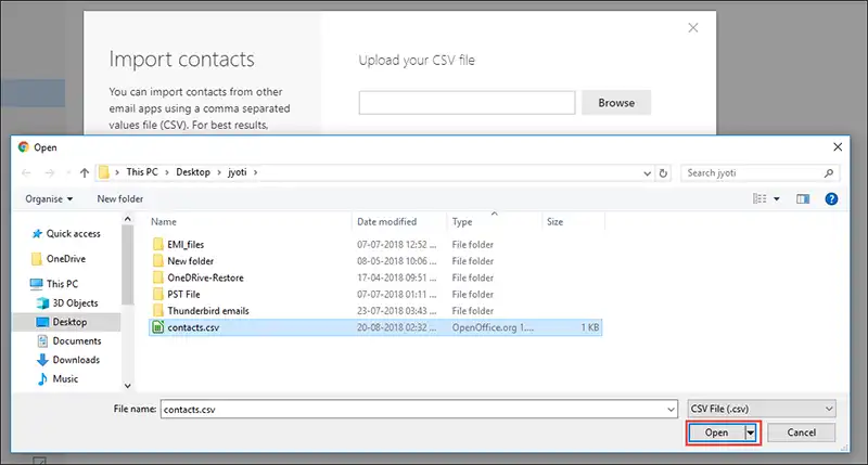 open csv file