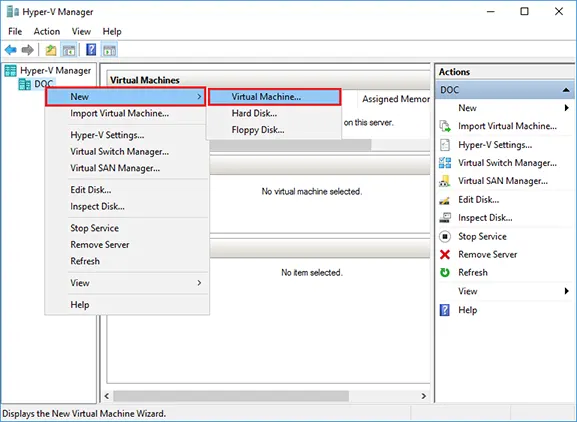 create virtual machine hyper-v