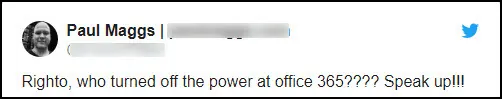 users reaction on Office 365 issues 