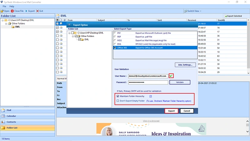 Windows Live Mail to Office 365