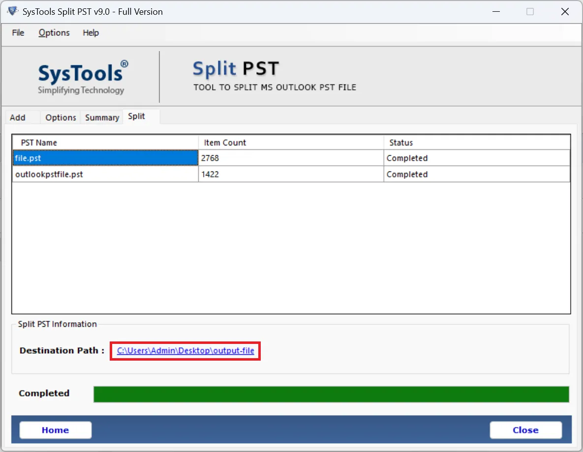 split pst file in multiple files