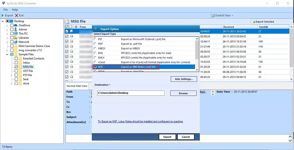 Export MSG File