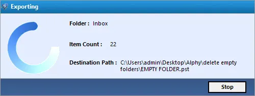 remove empty folder in pst