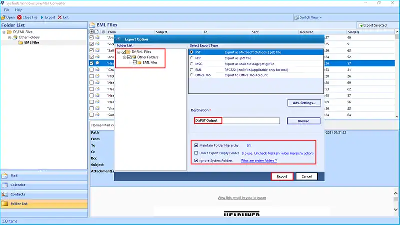 Windows live mail to outlook