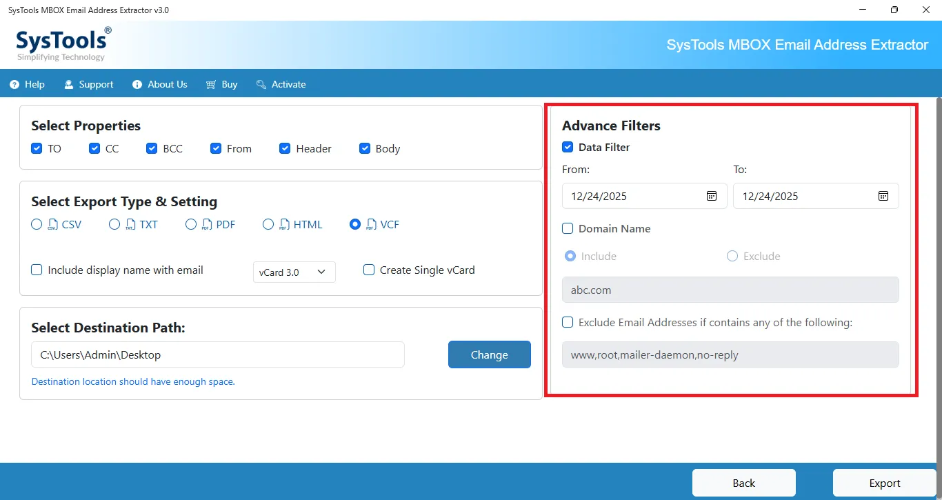 advance filter