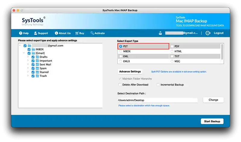 Choose the PST Format
