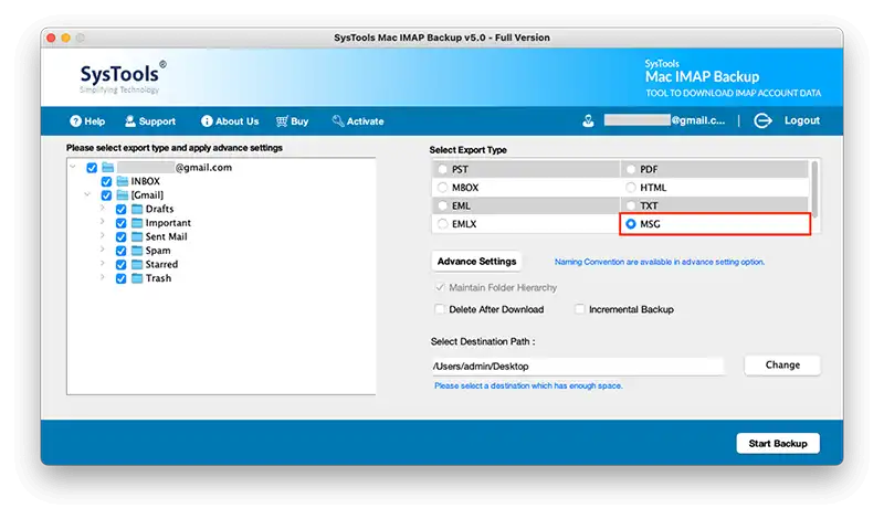 Select MSG Format