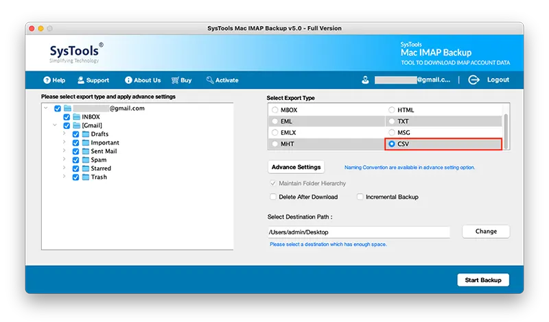 CSV Export Type