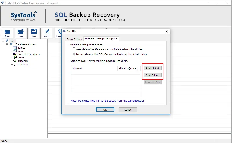 Restore Multiple .bak Files