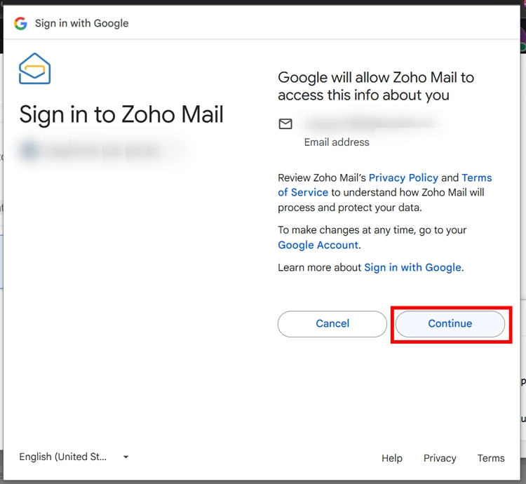 Granting permissions during Gmail authentication