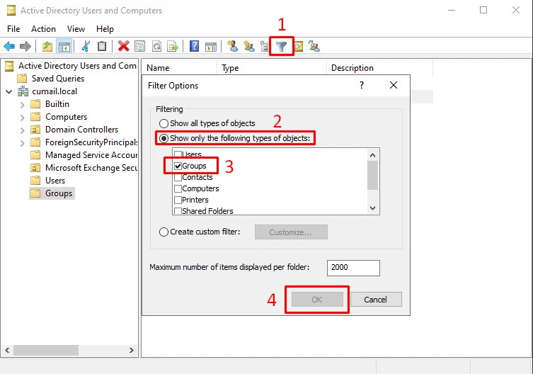 Filter before exporting list of members in ad group