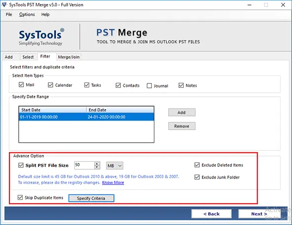 Exclude Deleted Items
