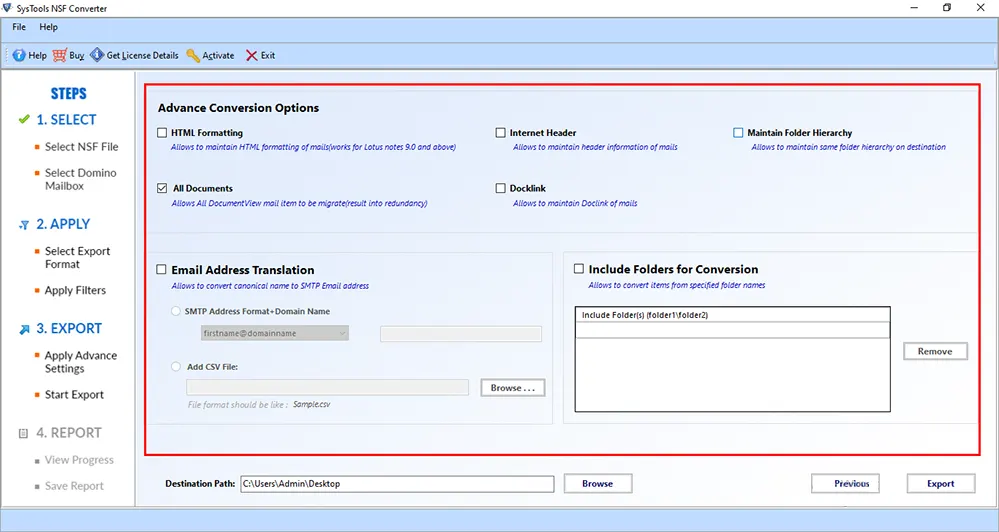 nsf conversion tool