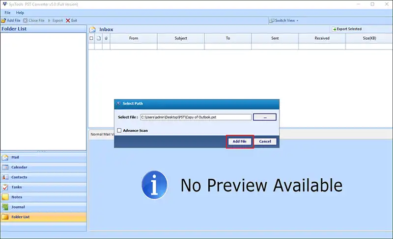 Advance Scan Option