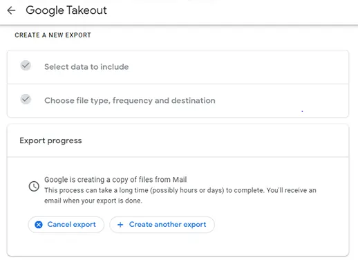 Create Gmail Export to PST