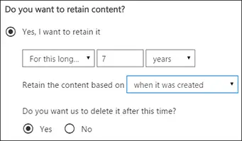 retention policy