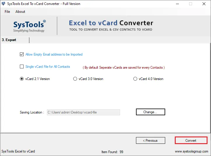 select conevrt to export mailchimp contacts to excel