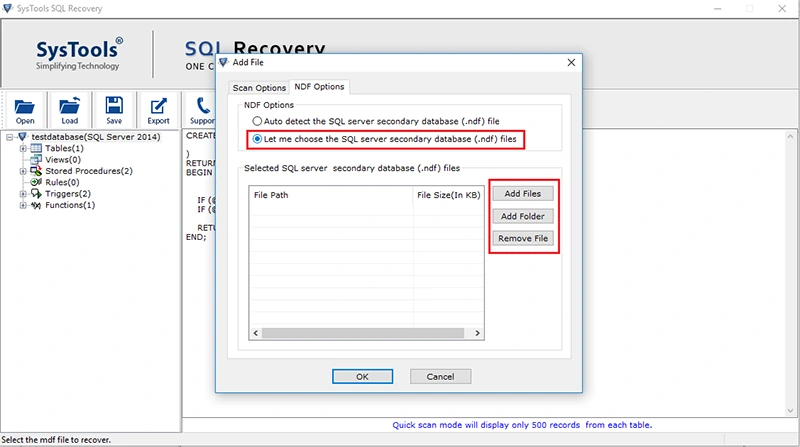 recover Multiple NDF files