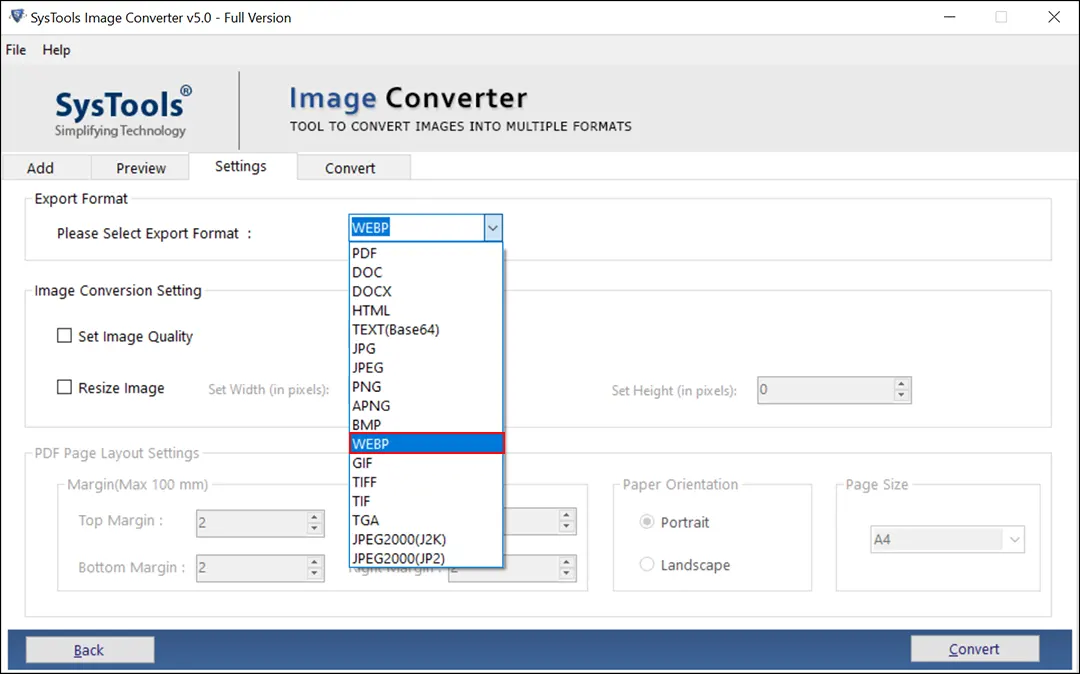 select webp