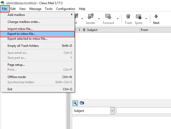 export to mbox