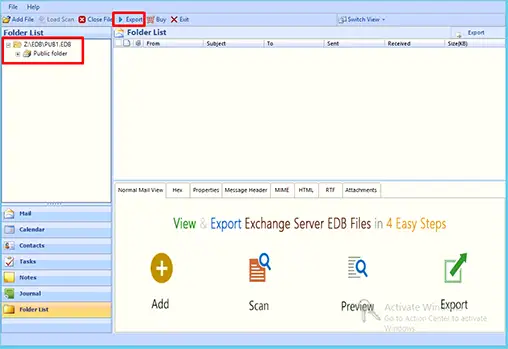 Export Public Folder to PST